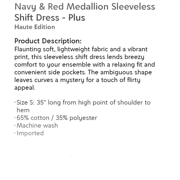 😶HAUTE EDITION Extremely HOT Medallion Sleeveless Shift Dress, Sun in fun 1 - Picture 5 of 8